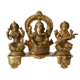 Laxmi Ganesh Saraswati Metal Statue