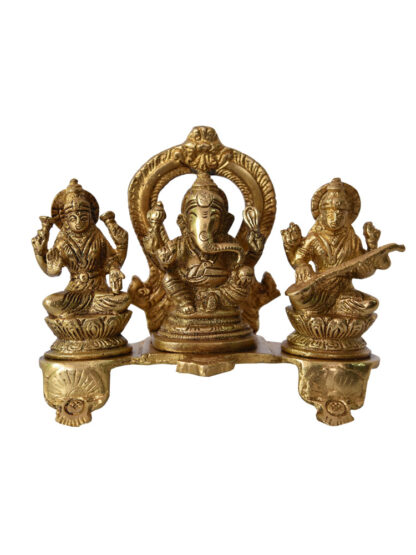 Laxmi Ganesh Saraswati Metal Statue